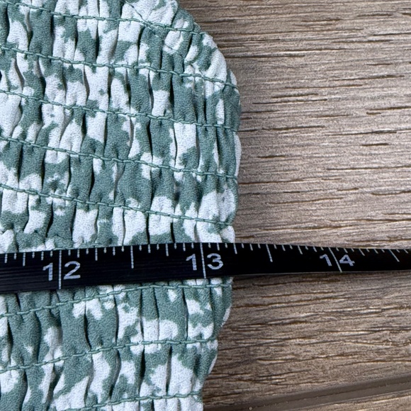 Abercrombie and Fitch Women's Green Floral Smocked Mini Dress, Wedding, Party S - Picture 9 of 12